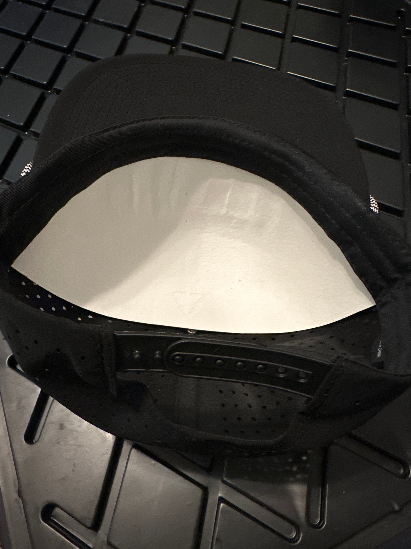 Black SnapBack Pompano Patch hat with rope