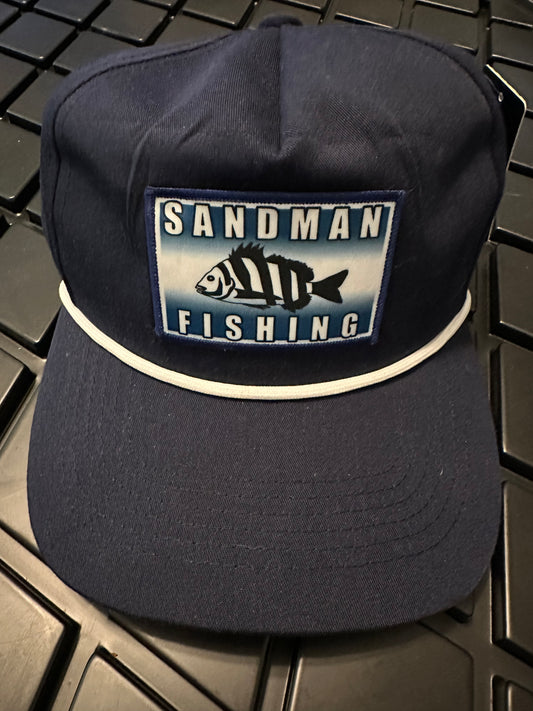 Navy blue Sheepshead Patch Rope Hat