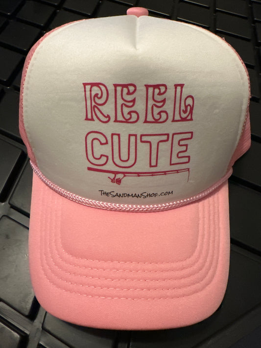 Pink rope Trucker hat “Reel Cute”