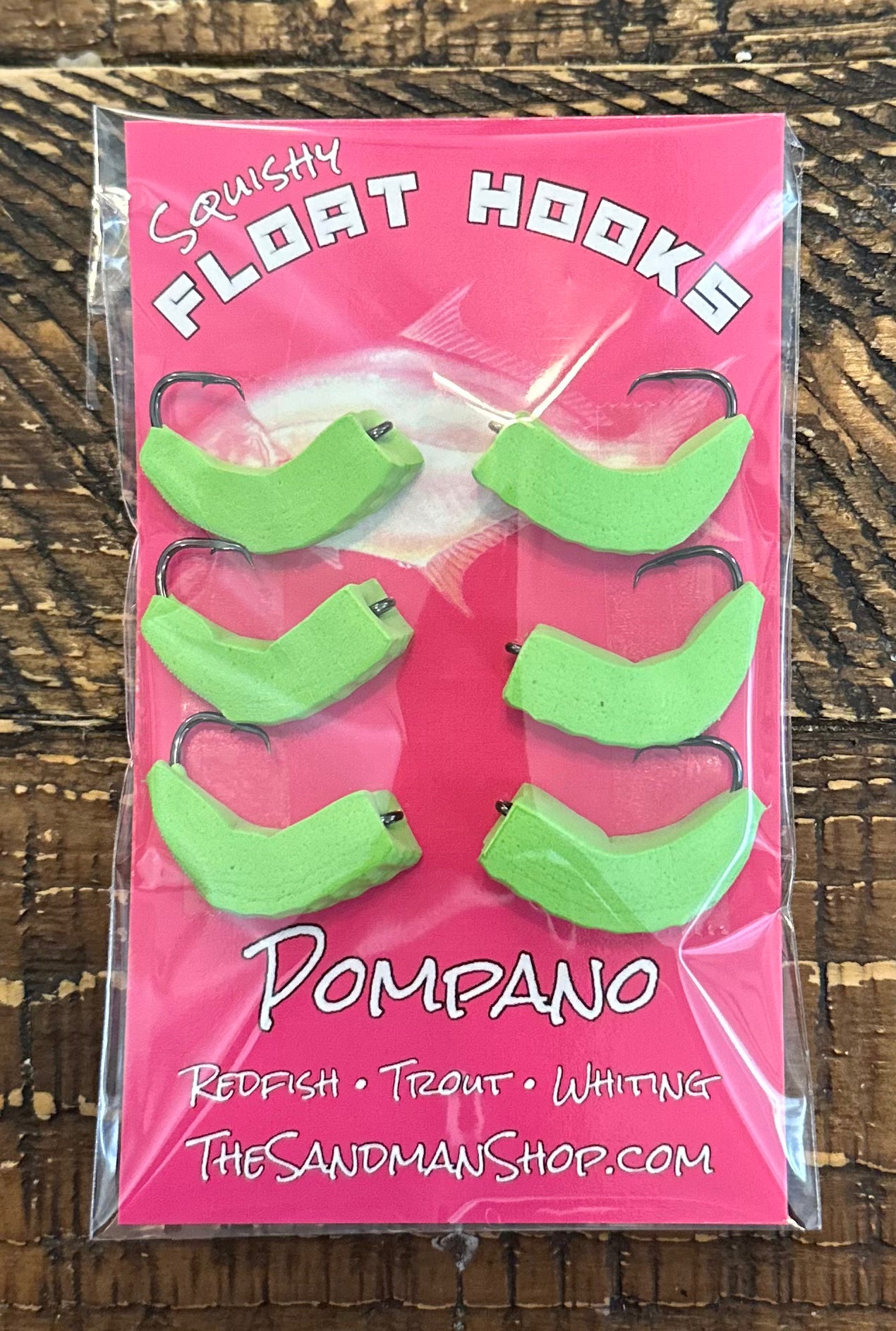 Green float hooks 6pk