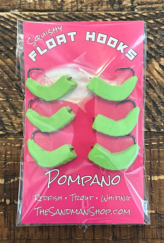 Green float hooks 6pk