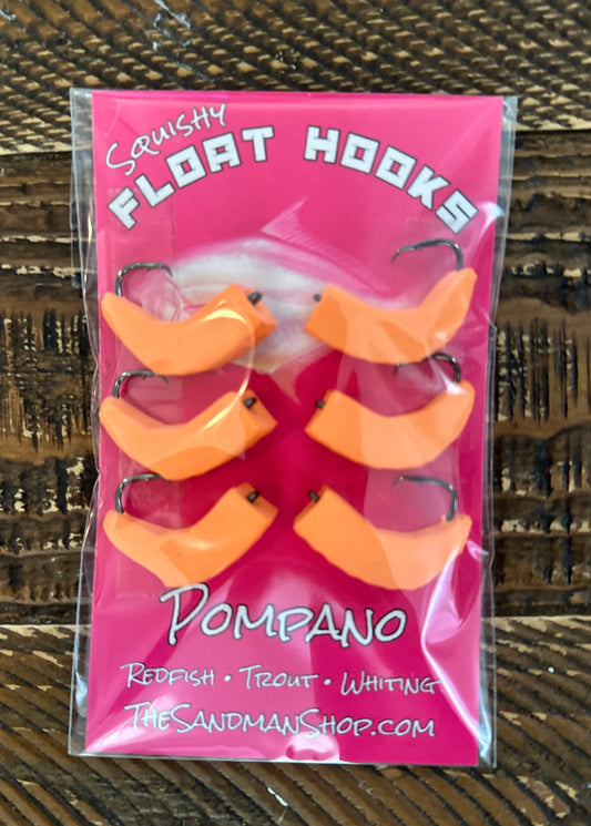 Orange float hooks 6pk