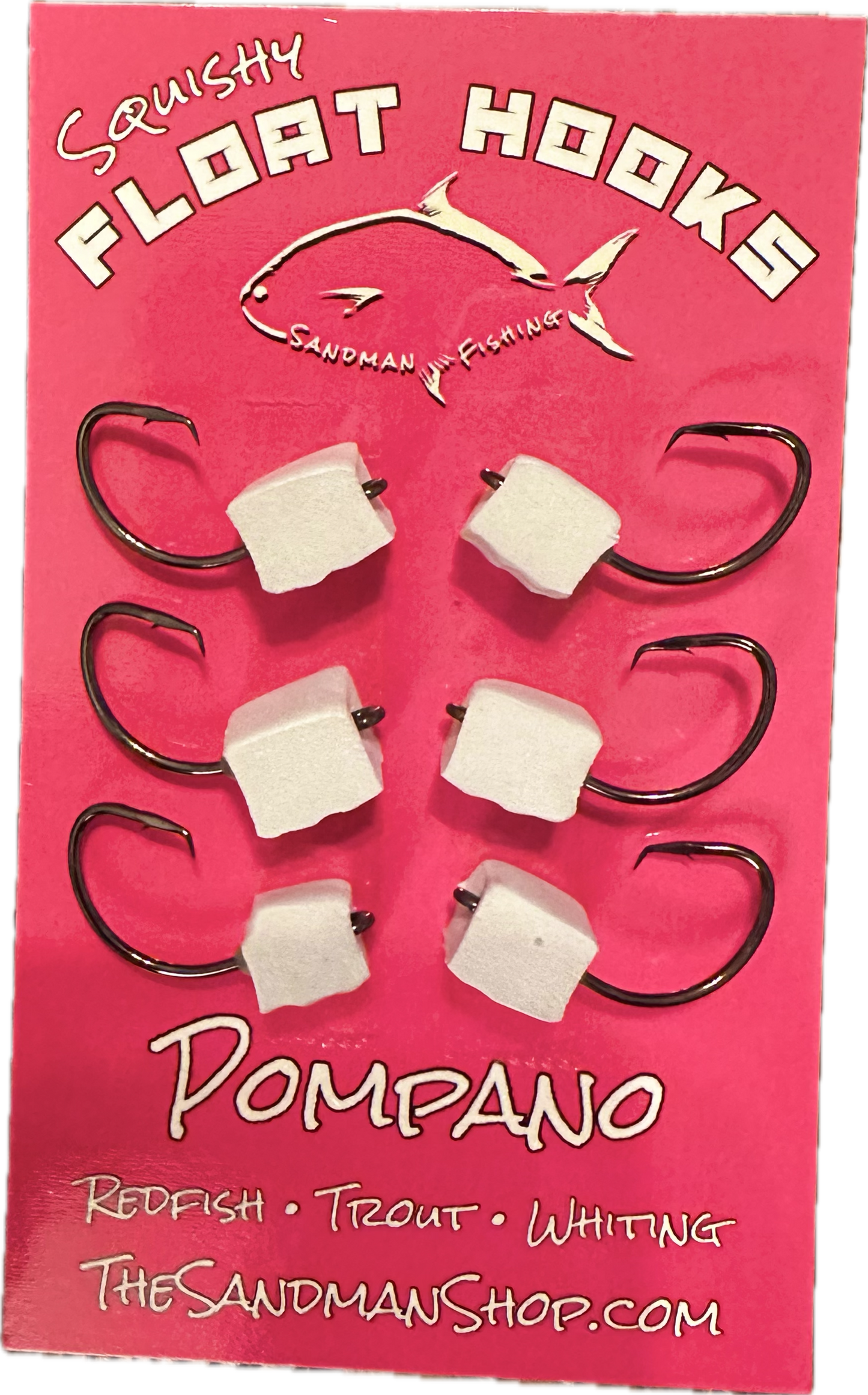 White small float hooks 6 pack