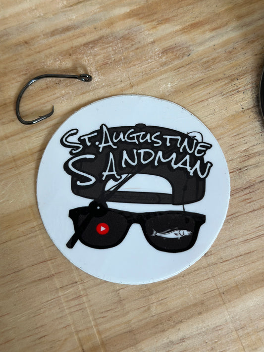 2.5” circle cut -St Augustine Sandman logo sticker